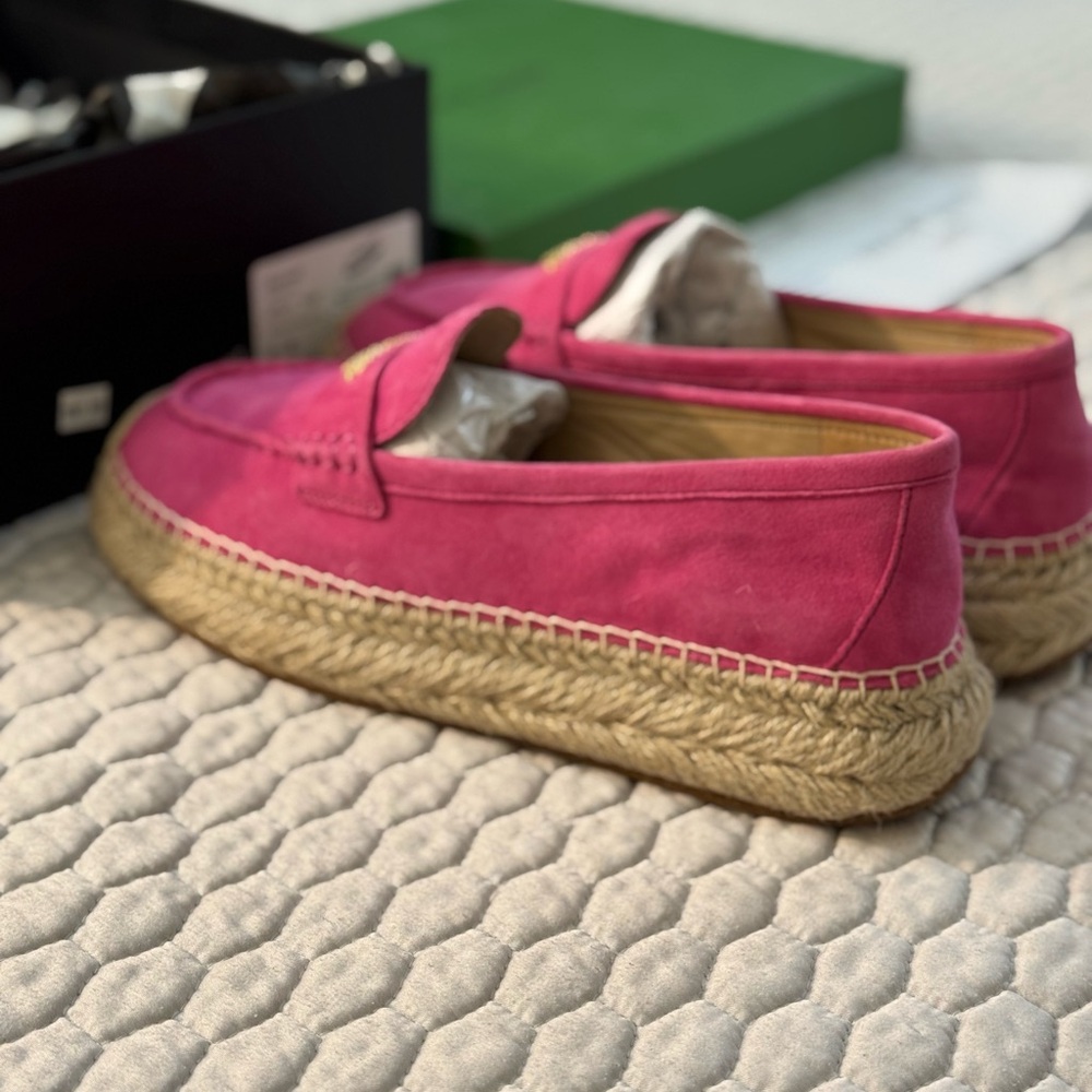 NWT Kate Spade Eastwell Espadrilles Suede/Jute Rhododendron Grove Size 9B - Picture 4 of 9